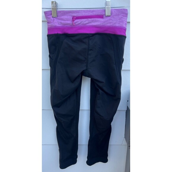 Lululemon Run Dash Ruched Side & Back Pockets High-Rise Leggings Black/Violet 2 - Picture 3 of 7